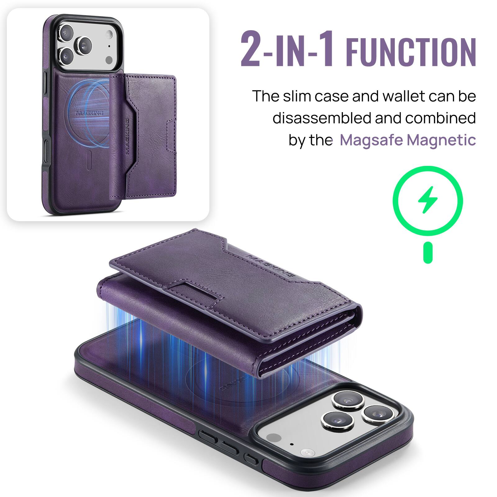 VT FCIE MARUNO 2-IN-1 FUNCTION  
The slim case and wallet can be disassembled and combined by the Magsafe Magnetic