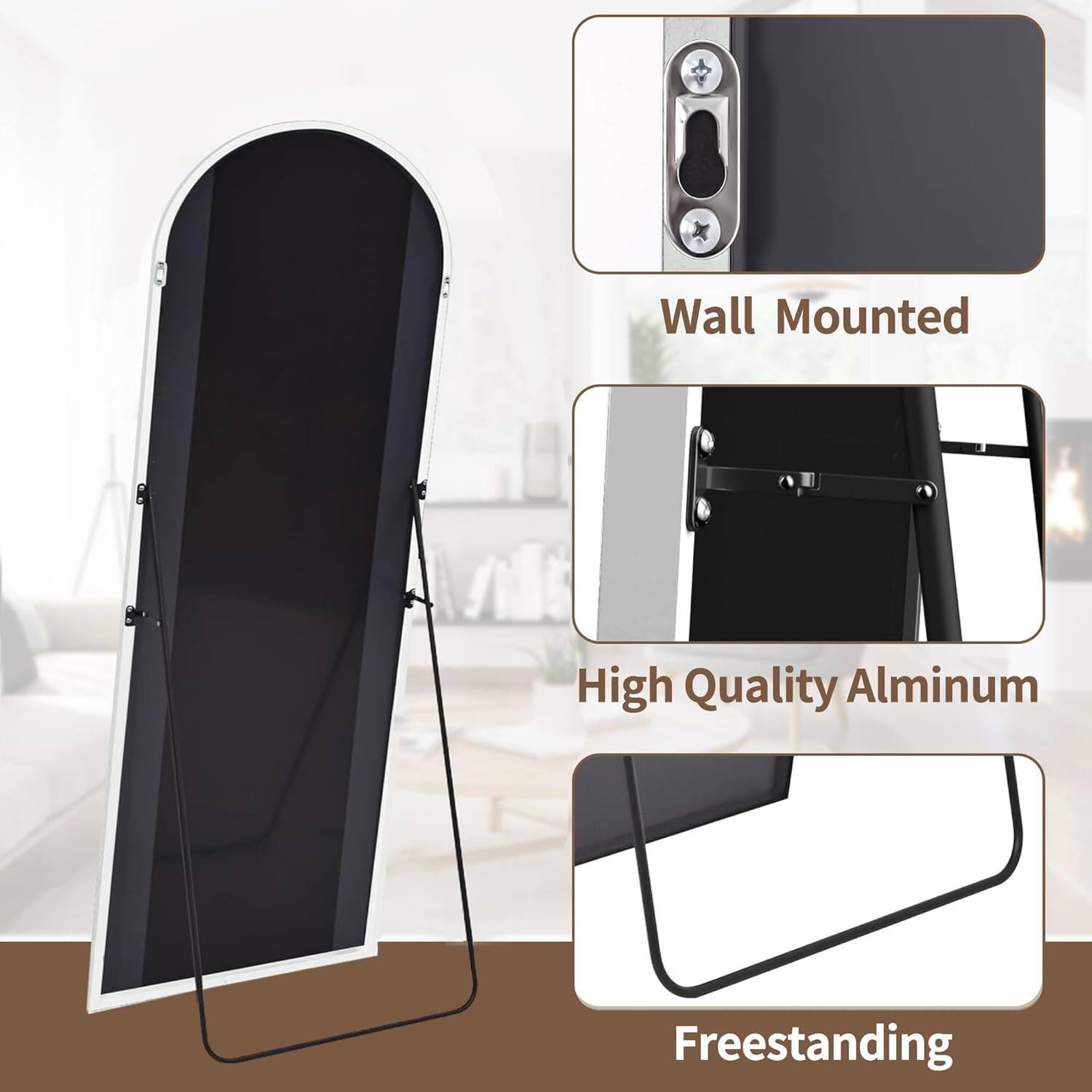 Wall Mounted  
High Quality Aluminum  
Freestanding