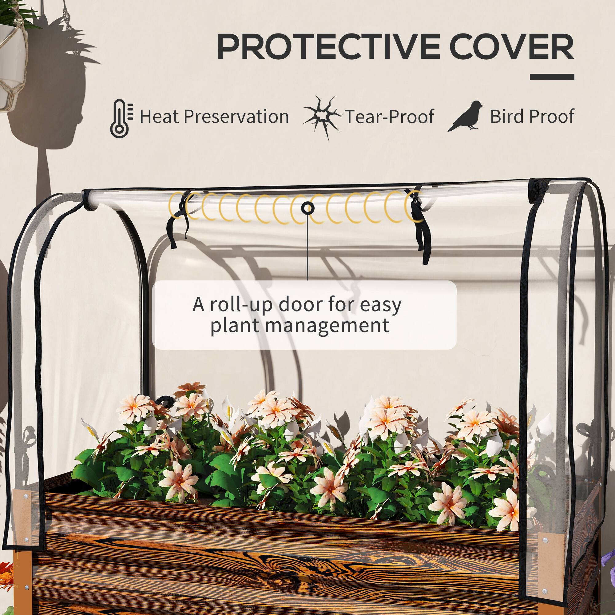 PROTECTIVE COVER

- Heat Preservation
- Tear-Proof
- Bird Proof

A roll-up door for easy plant management