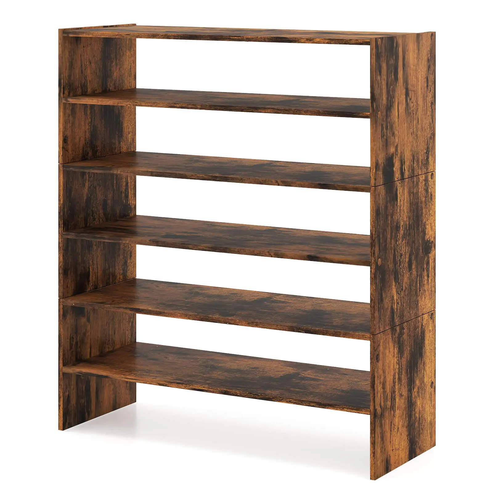 Alt View 8. Costway - Costway 6 PCS Stackable Shoe Rack 31-Inch Horizontal Organizer 2-tier StorageShelf - Rustic Brown.