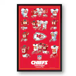 Sporticulture - Kansas City Chiefs 27" x 39" Uniform Heritage Framed Art Print - Multicolor