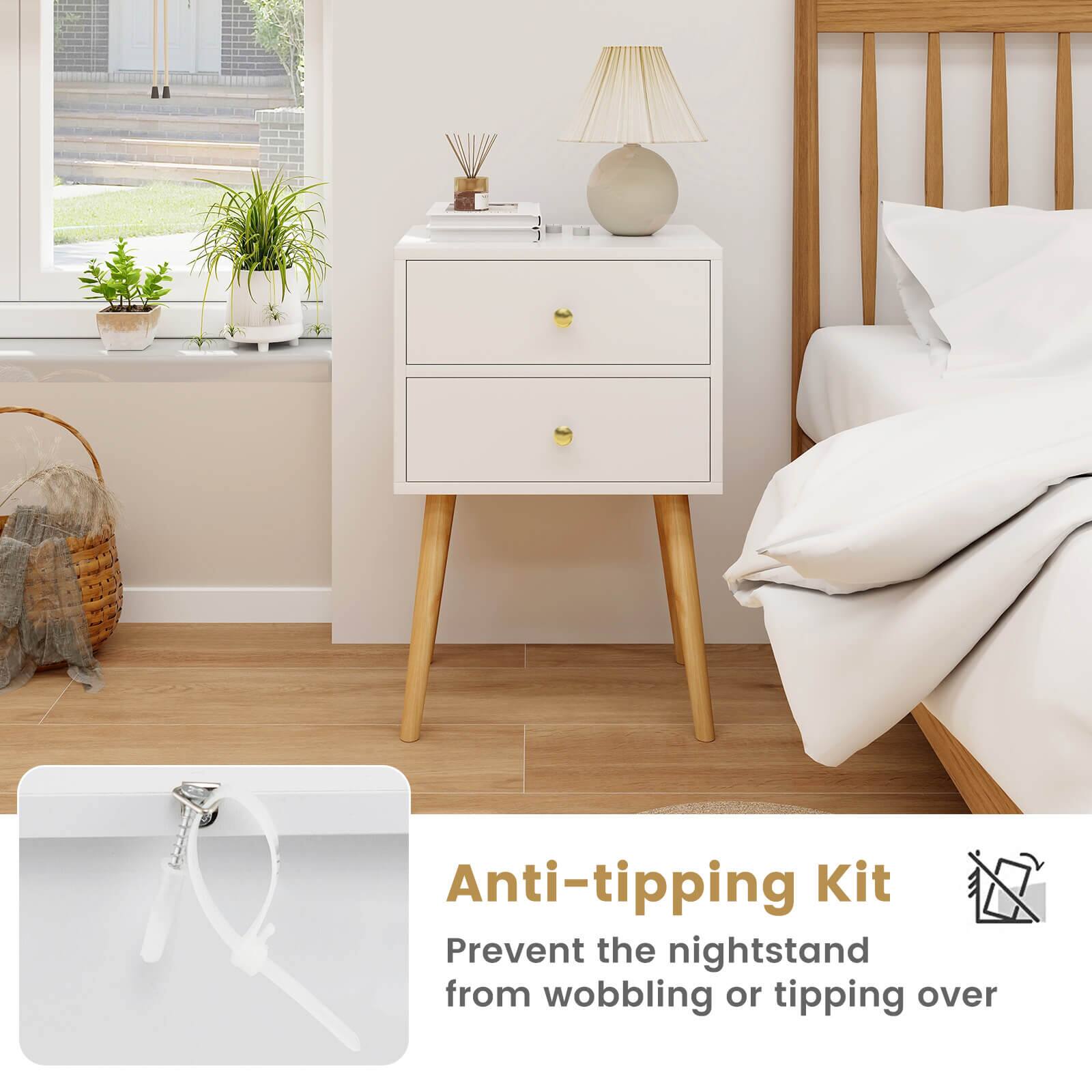 Anti-tipping Kit  
Prevent the nightstand from wobbling or tipping over
