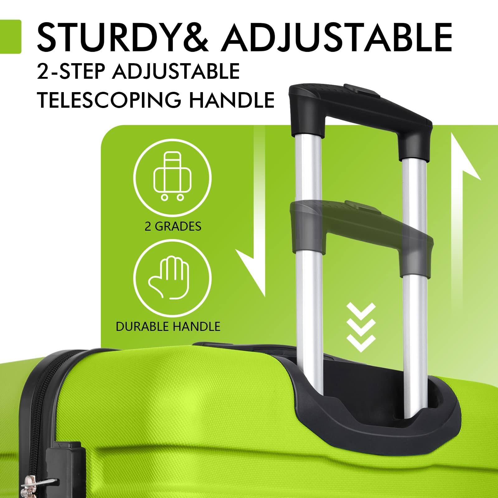 STURDY & ADJUSTABLE  
2-STEP ADJUSTABLE TELESCOPING HANDLE  
2 GRADES  
DURABLE HANDLE