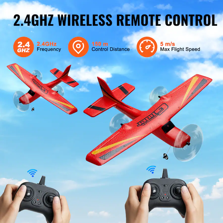 Two String Remote Control Airplane VEVOR RC Plane, 2.4GHZ 2 Channel Remote Control Airplane with 6 Axis ...
