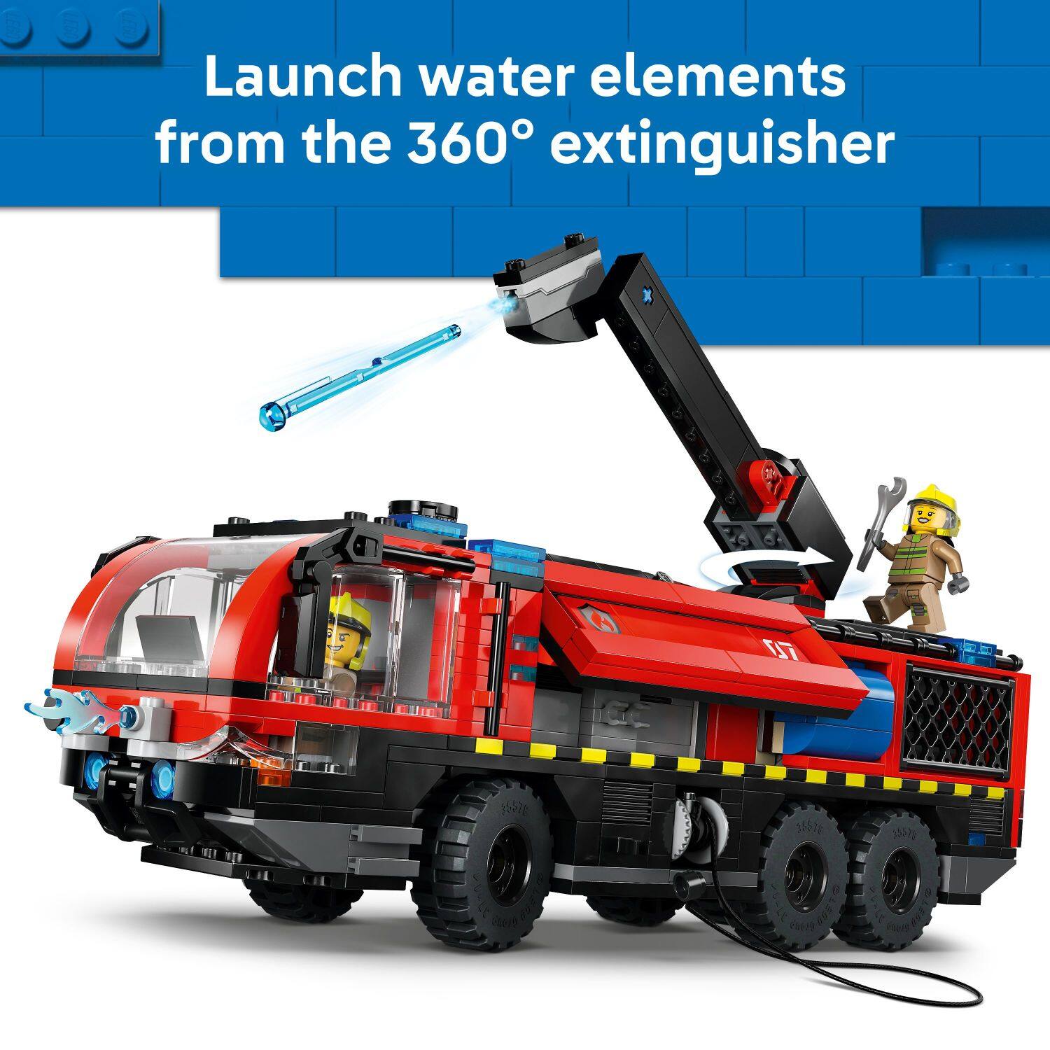 Launch water elements from the 360° extinguisher