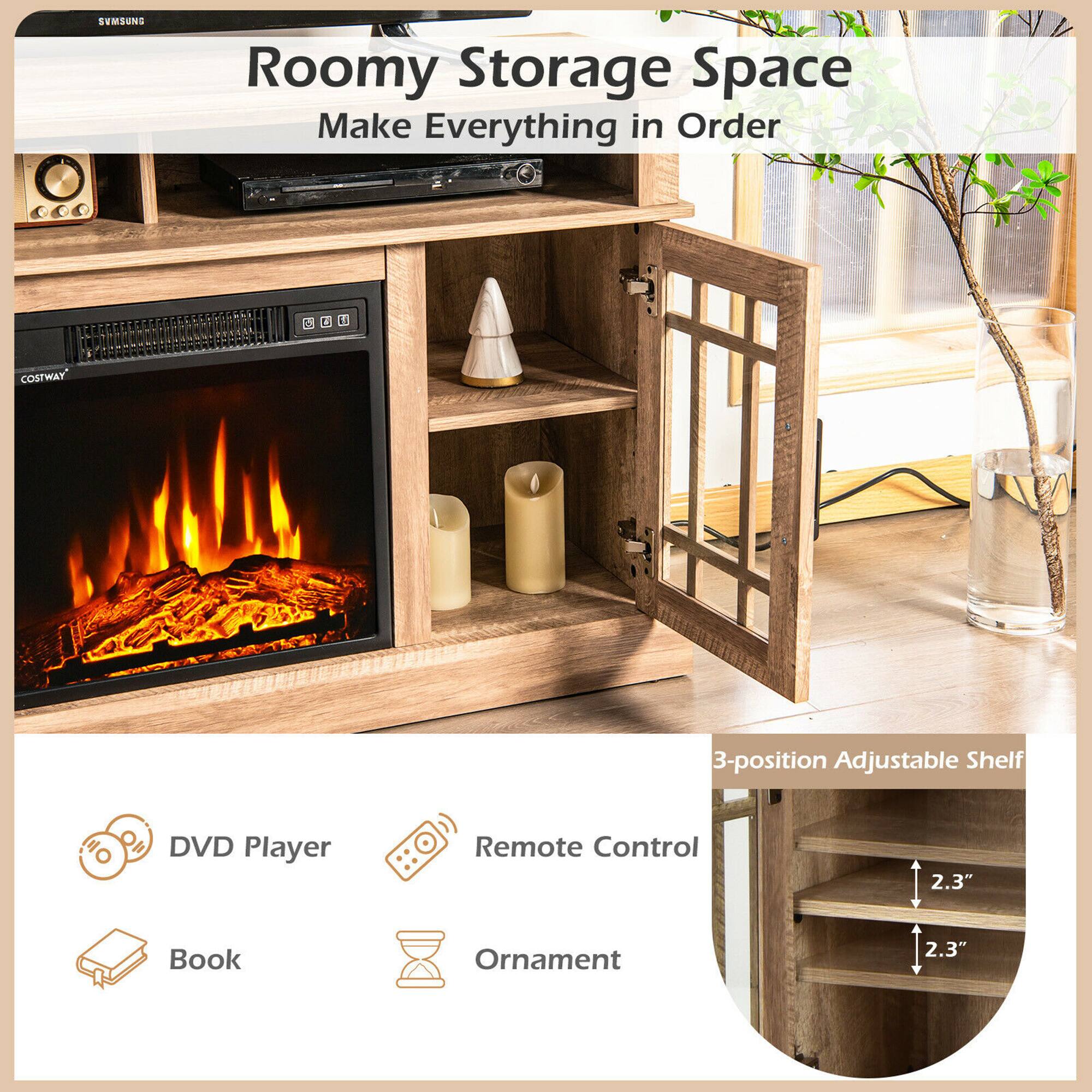 SEMSUNG Roomy Storage Space Make Everything in Order  
COSTWAY 3-position Adjustable Shelf  
DVD Player Remote Control  
2.3" Book Ornament  
2.3"