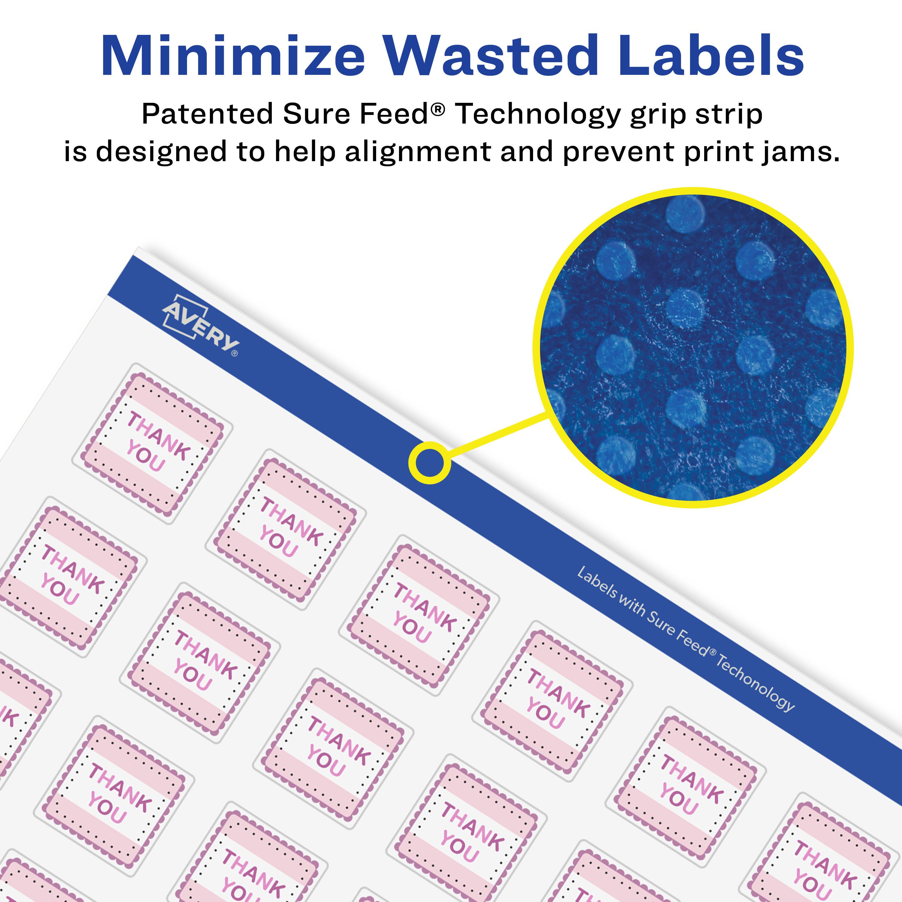 Minimize Wasted Labels

Patented Sure Feed® Technology grip strip is designed to help alignment and prevent print jams.