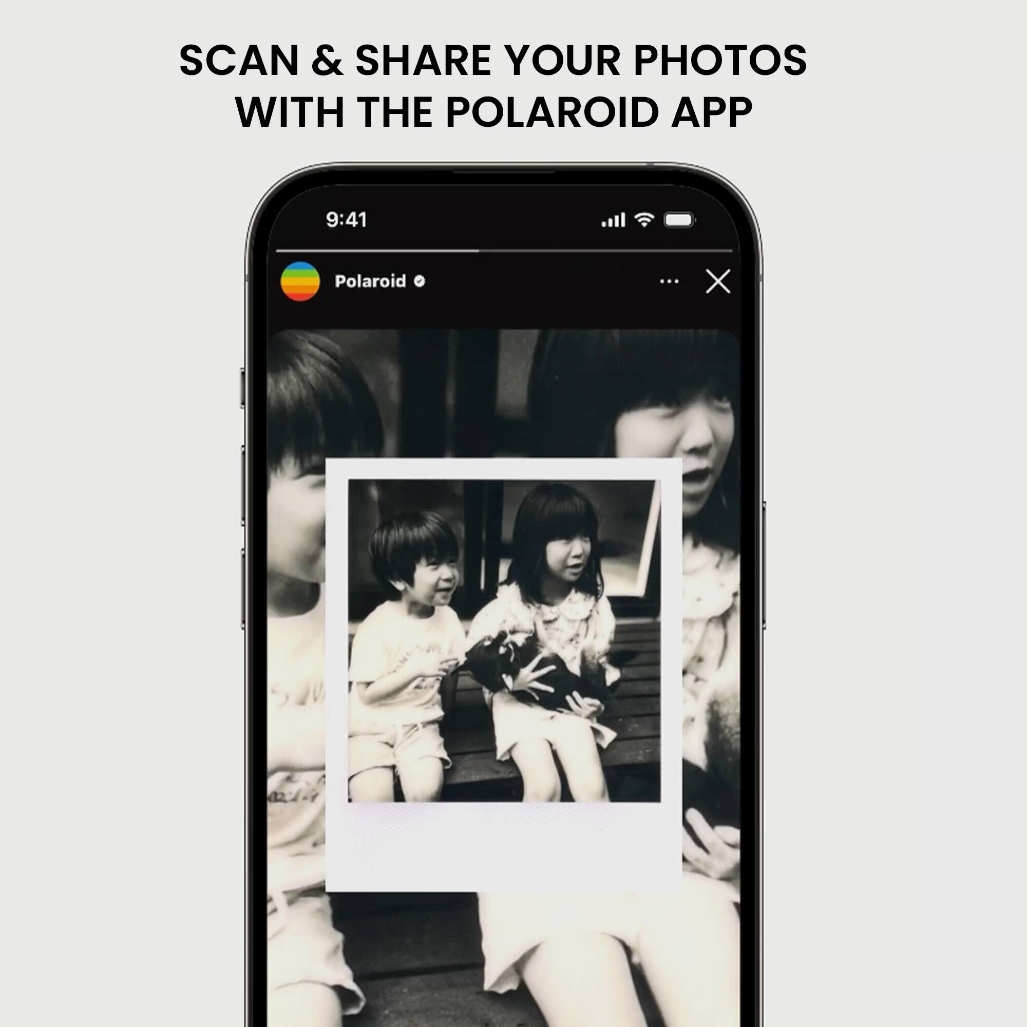 SCAN & SHARE YOUR PHOTOS WITH THE POLAROID APP