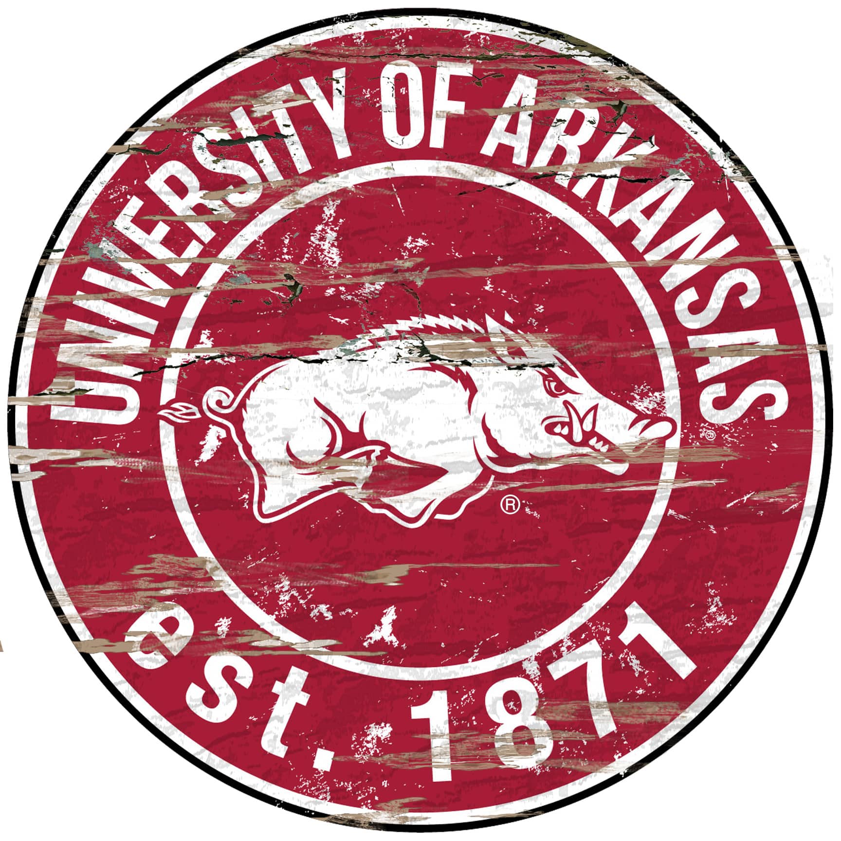 "Fan Creations - Arkansas Razorbacks 23.5"" Distressed Round Sign - Multicolor" price history on PriceWatchPro
