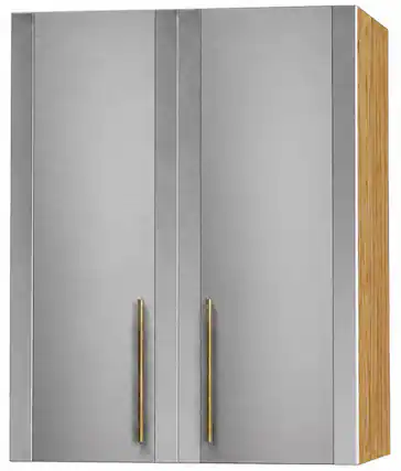 Front. AGA - AGA 24W x 36H x 13D Upper Cabinet - Oak - Stainless Steel - Stainless Steel.