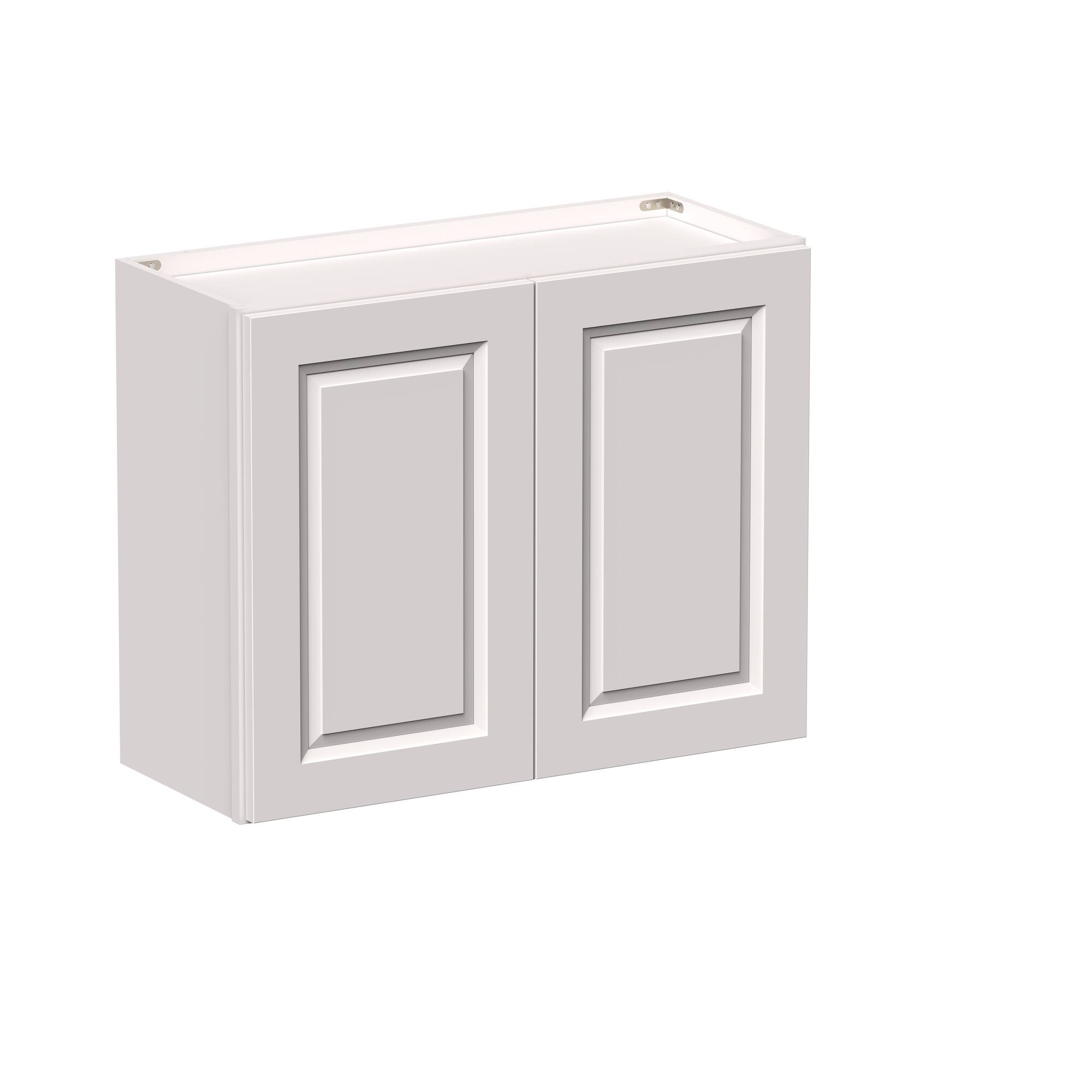 Angle. Boyel Living - 30-in W x 24-in H x 12-in D Shaker RTA Kitchen Wall Cabinet with Soft-Close Doors - Glacier White.