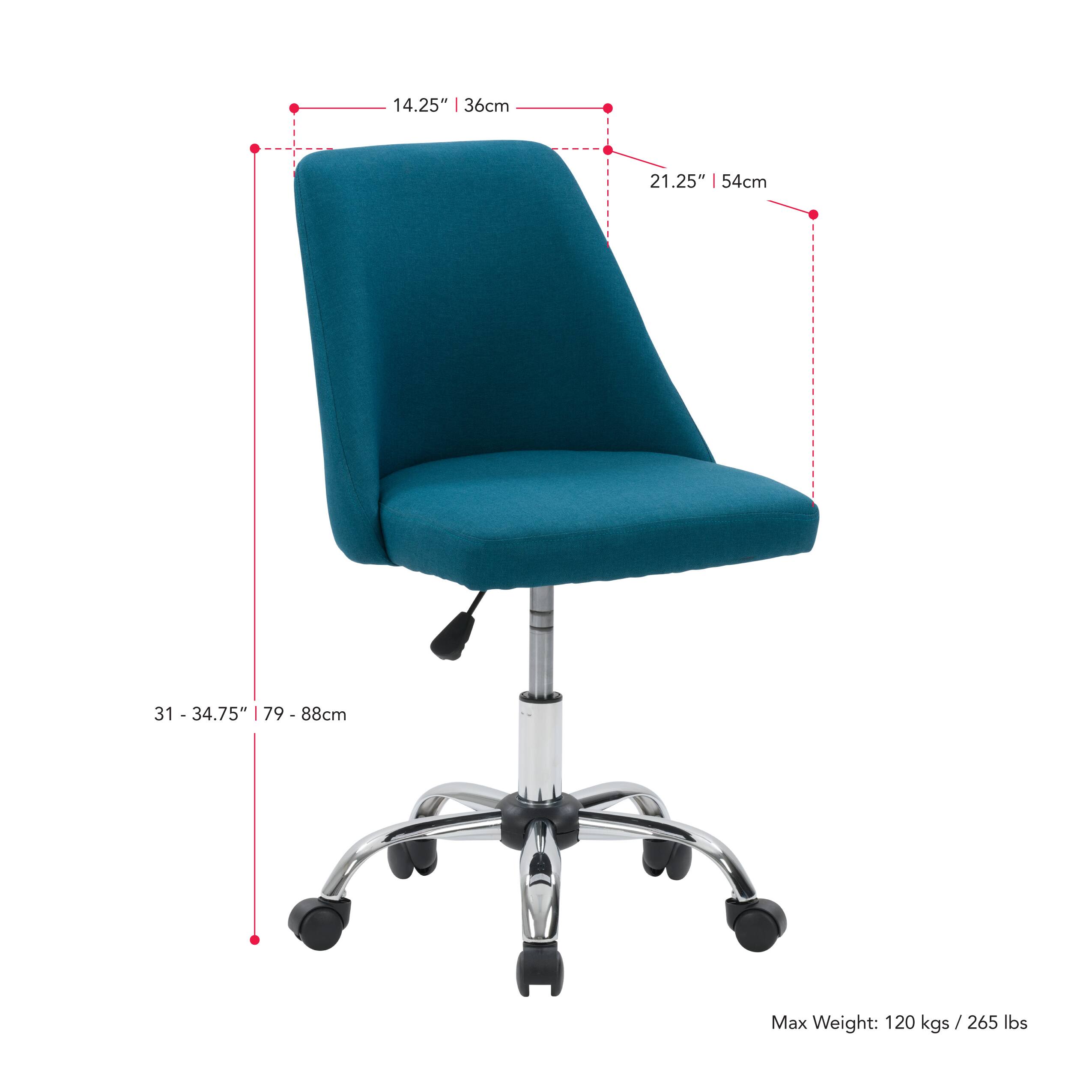 Alt View 15. CorLiving - Marlowe Upholstered Armless Task Chair - Dark Blue.