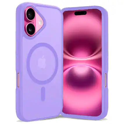 Front. Entronix - Entronix Magnetic Case for iPhone 16 Plus - Translucent Frosted Matte Finish - Purple.