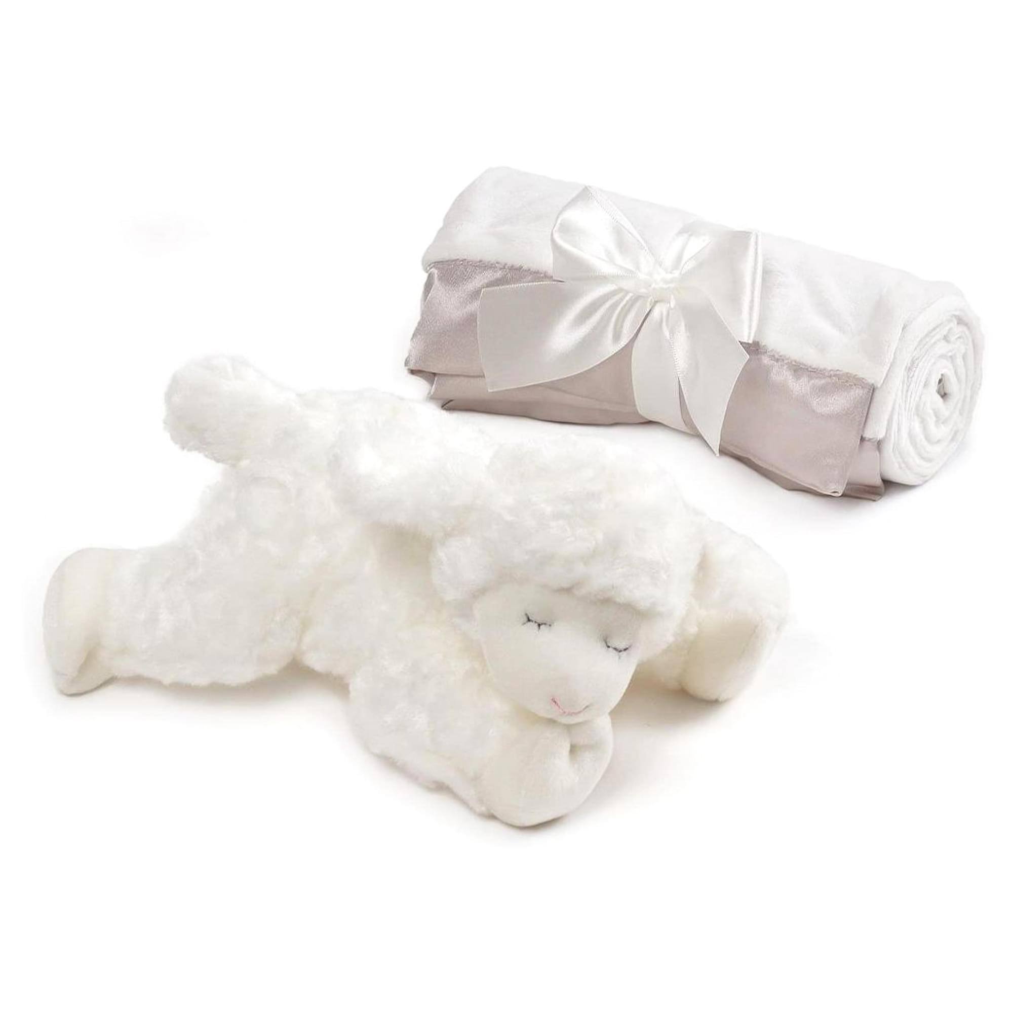 Alt View 1. Gund - Winky Lamb 7 Inch Plush Animal and Blanket - White.