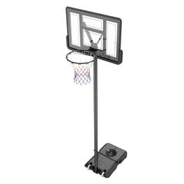 Ecooso - Portable Basketball Hoop System, Adjustable 4-10 ft, 44" Backboard, Wheels & Fillable Base, Indoor/Outdoor - Black
