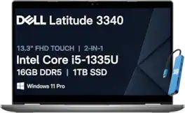 Dell - Upgraded - 13'' FHD 2-in-1 Business Laptop - Latitude Touchscreen - Intel Core i5 - 16GB DDR5 RAM - 1TB SSD - Backlit - Win 11Pro - Gray