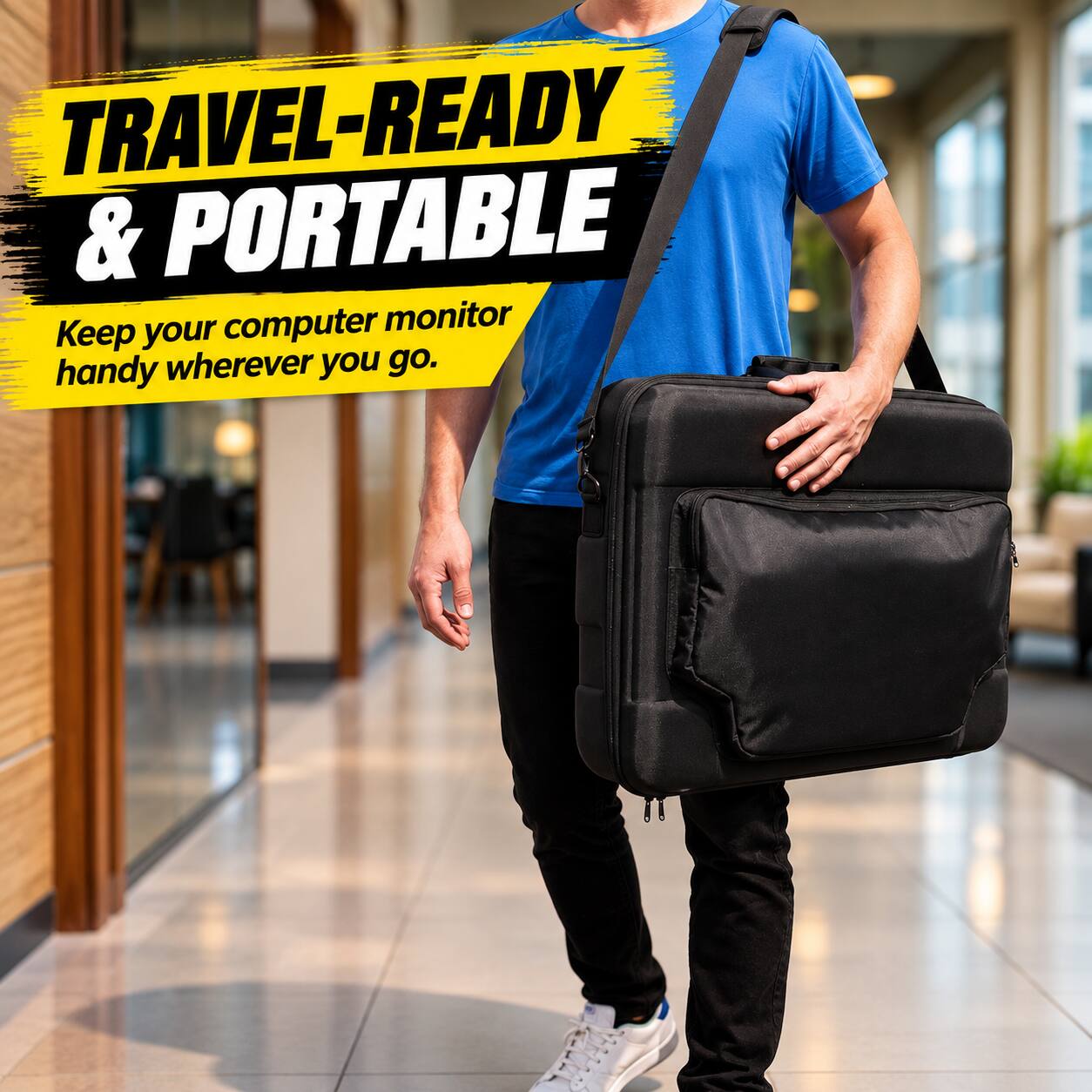 TRAVEL-READY & PORTABLE  
Keep your computer monitor handy wherever you go.