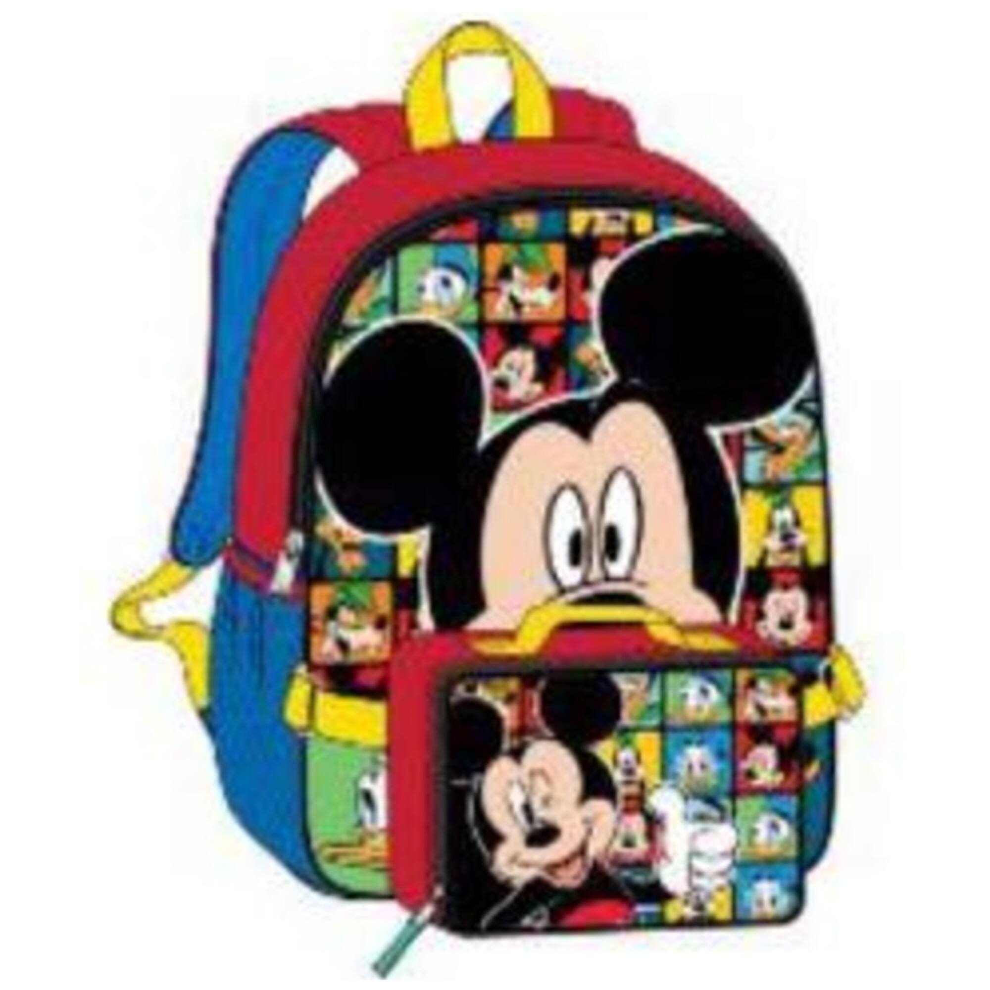 Front. Disney - Disney Mickey Backpack for School with Rectangular Lunch Bag, for Kids - Assorted Pre-Pack.