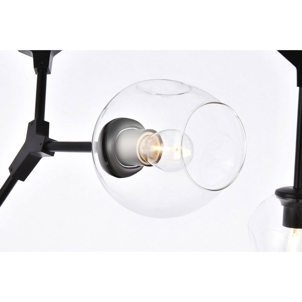 Alt View 2. Elegant Lighting - Cavoli 5 lights black chandelier - Black And Clear.