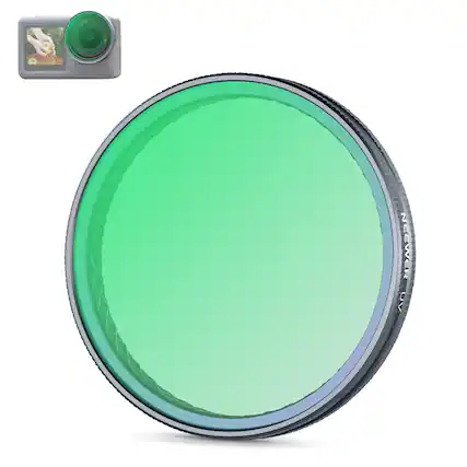 Front. Neewer - Snap-On UV Filter for DJI Action 5 Pro/4/3, Multi-Coated HD Glass, FL-A70 - Black.