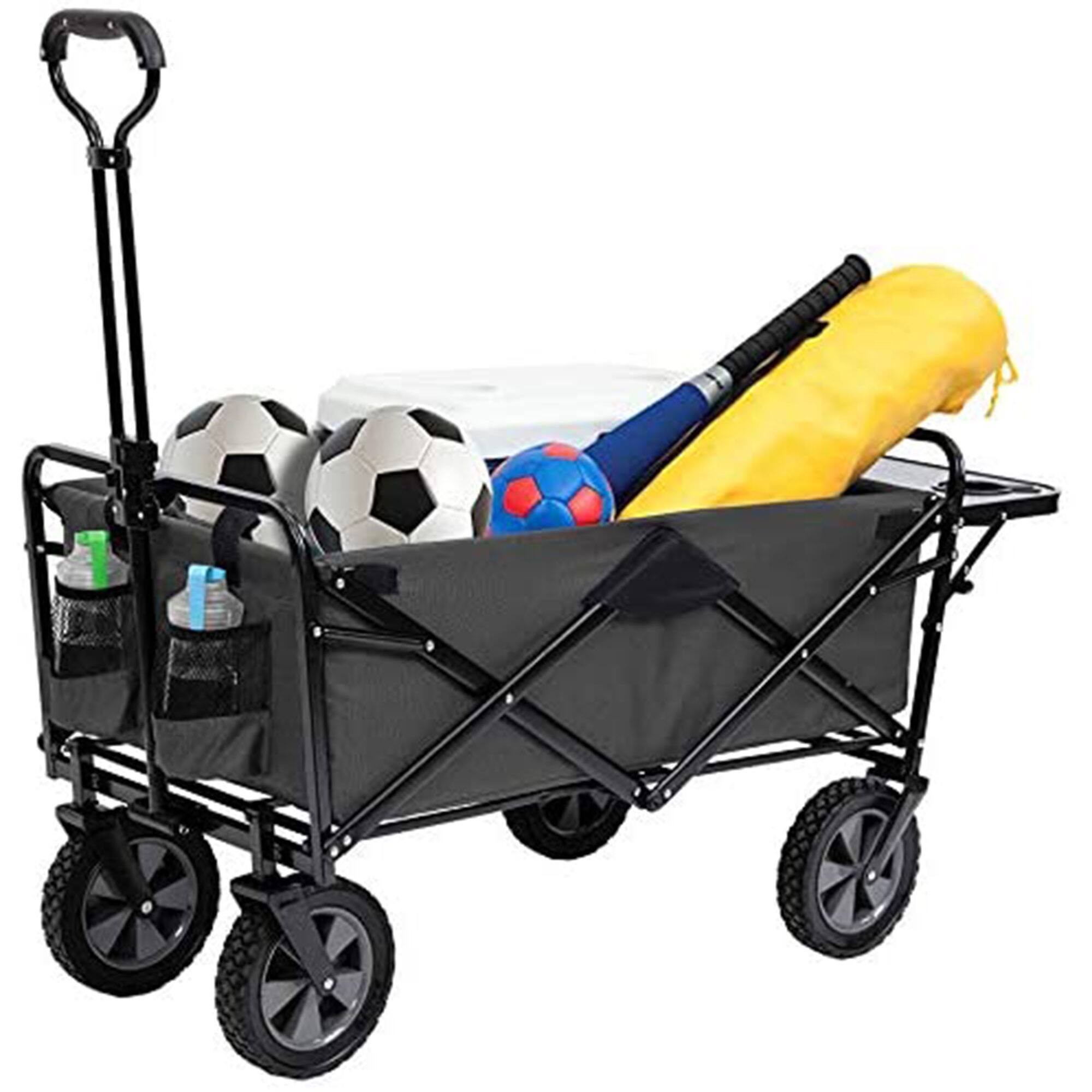 Alt View 2. Mac Sports - Mac Sports Collapsible Folding Outdoor Garden Utility Wagon Cart w/ Table, Grey - Gray.