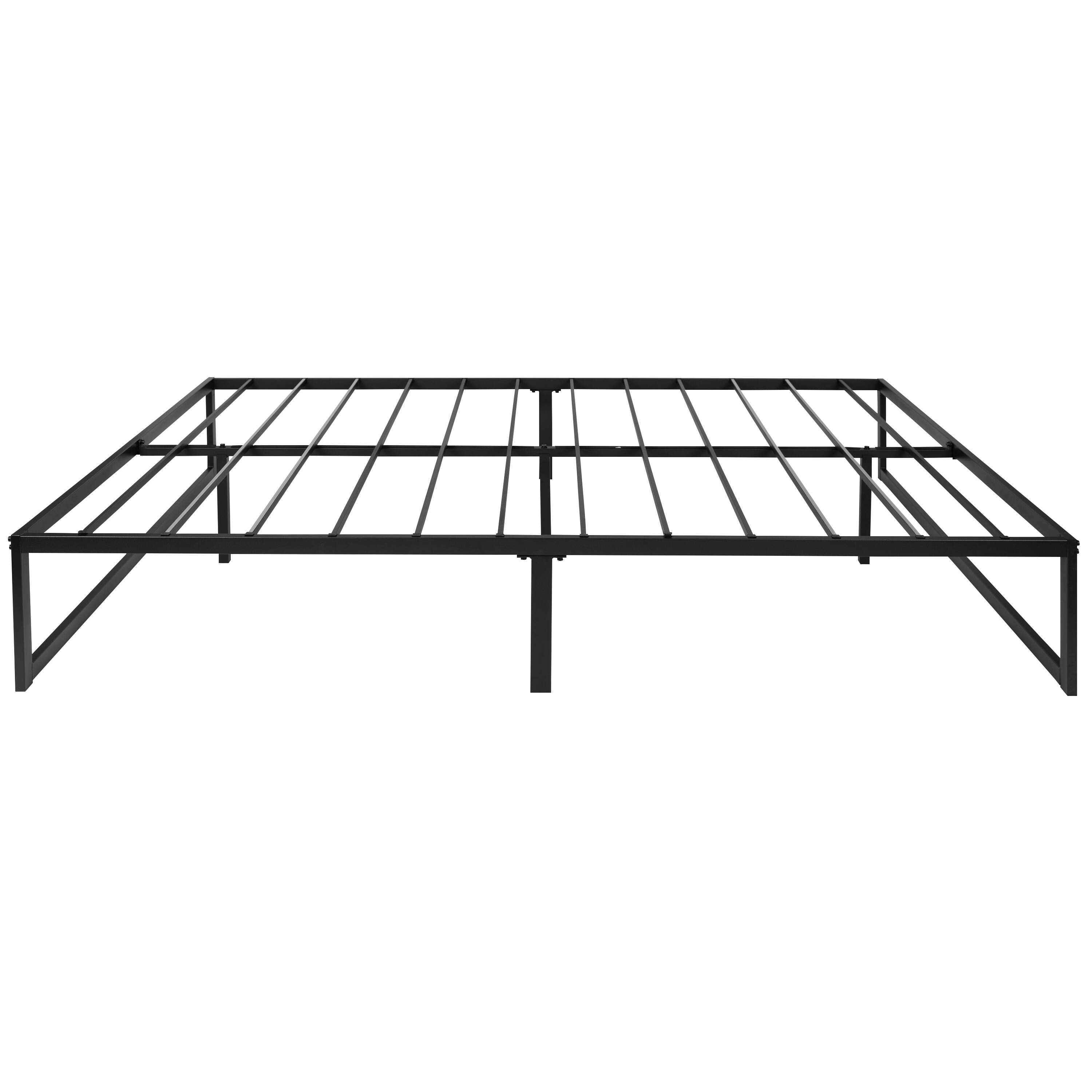 Alt View 7. Emma + Oliver - 14" Metal Platform Bed with Steel Slat Support and 12.5" of Underbed Storage - No Box Spring or Foundation Required - Black.