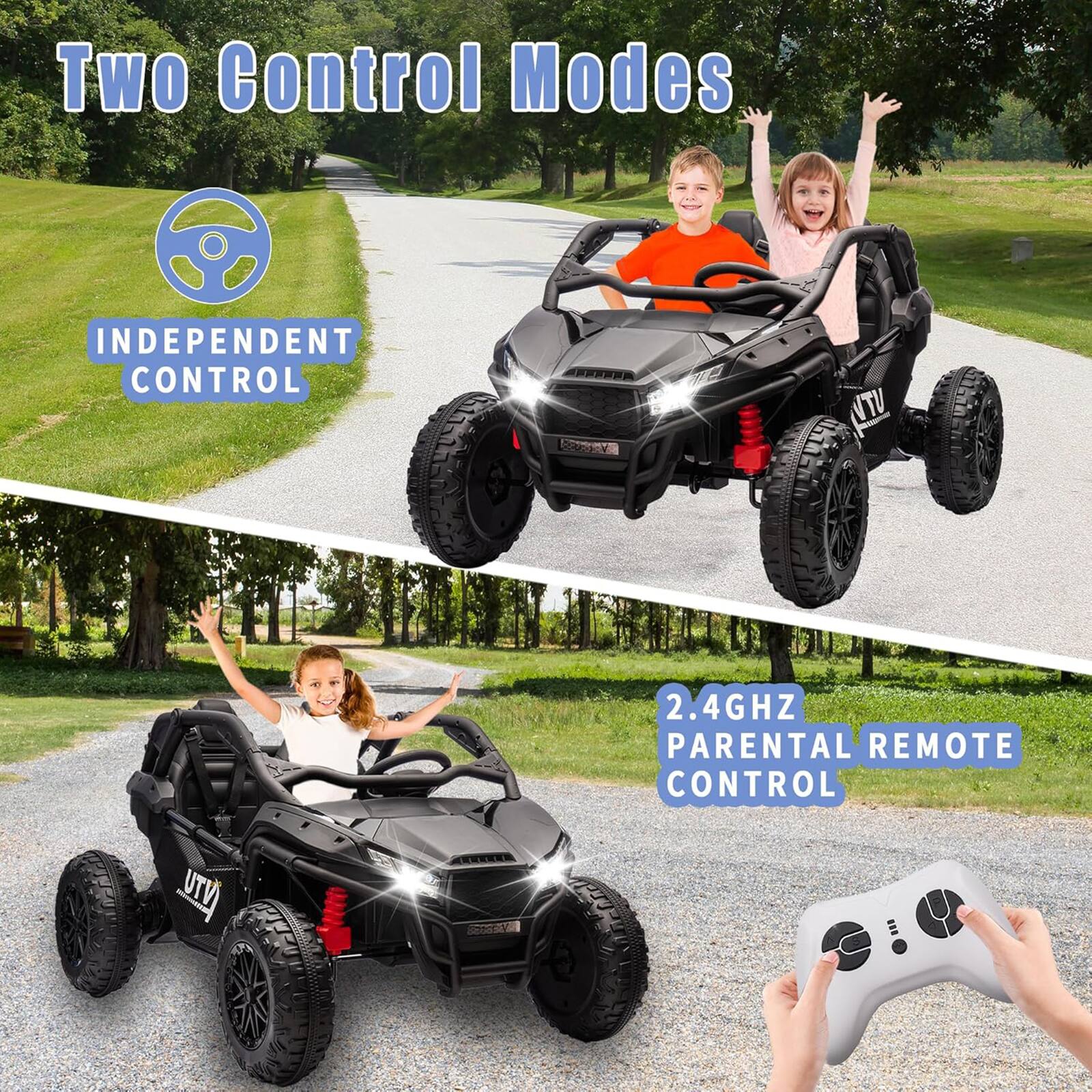 Two Control Modes

INDEPENDENT CONTROL

2.4GHZ PARENTAL REMOTE CONTROL