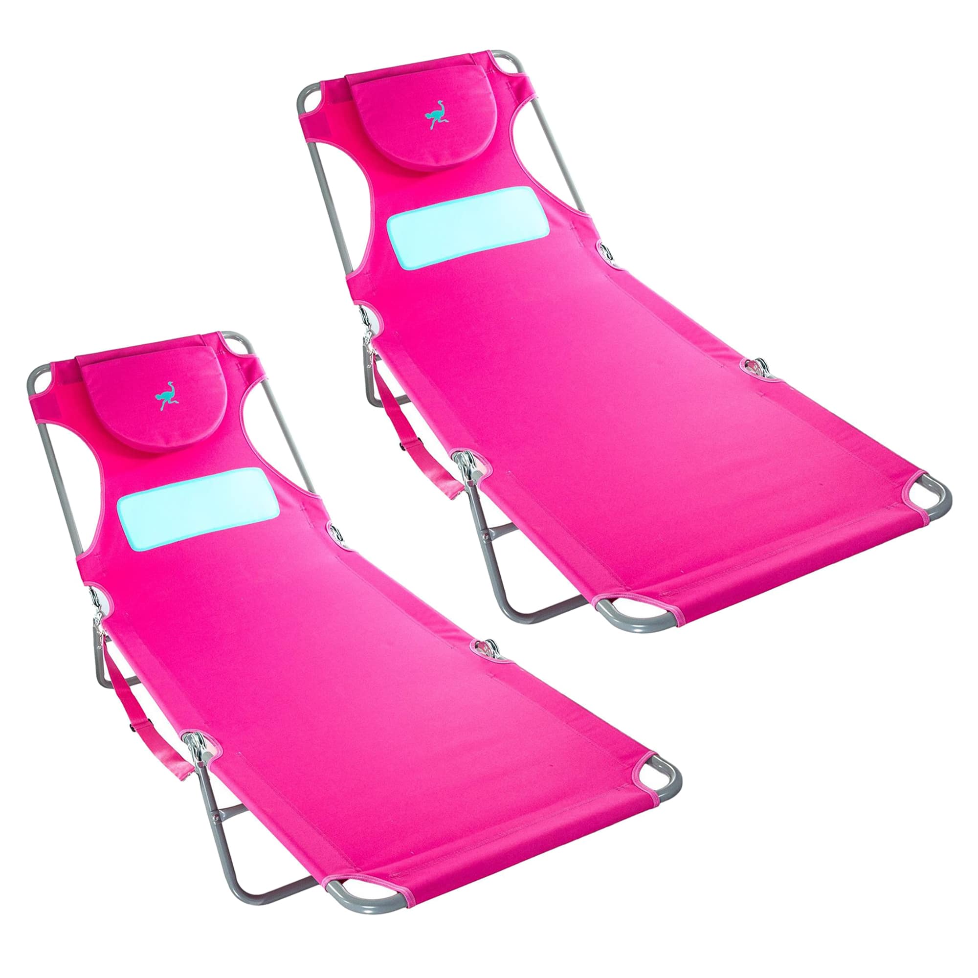 Ostrich - Comfort Lounger Face Down Sunbathing Chaise Beach Chair, (2 Pack) - Pink price history on PriceWatchPro