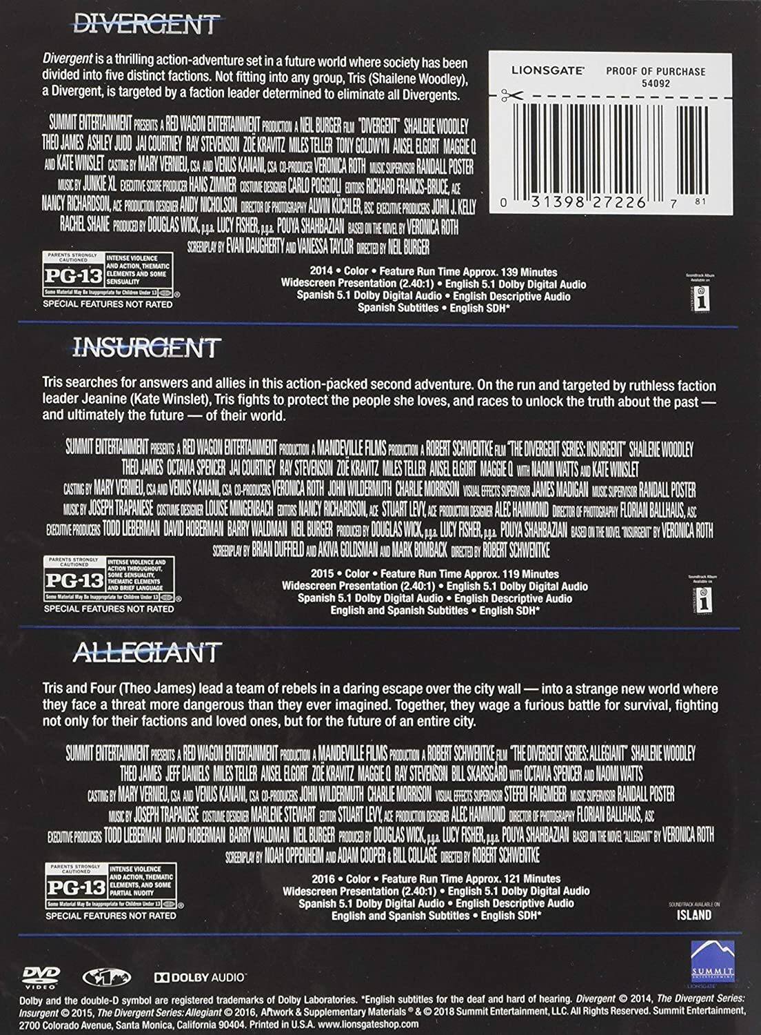 Alt View 1. The Divergent Series: 3-Film Collection   - DVD.