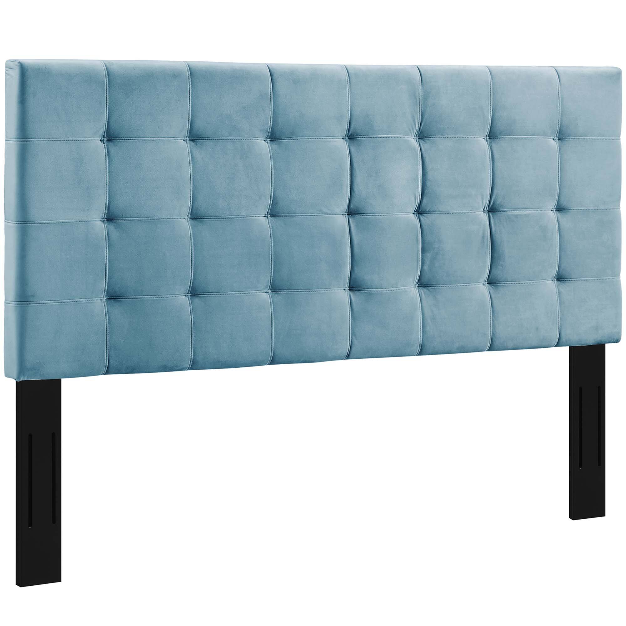 Back. Modway - Paisley Tufted Upholstered Performance Velvet Full / Queen Headboard by Modway - Sea Blue.
