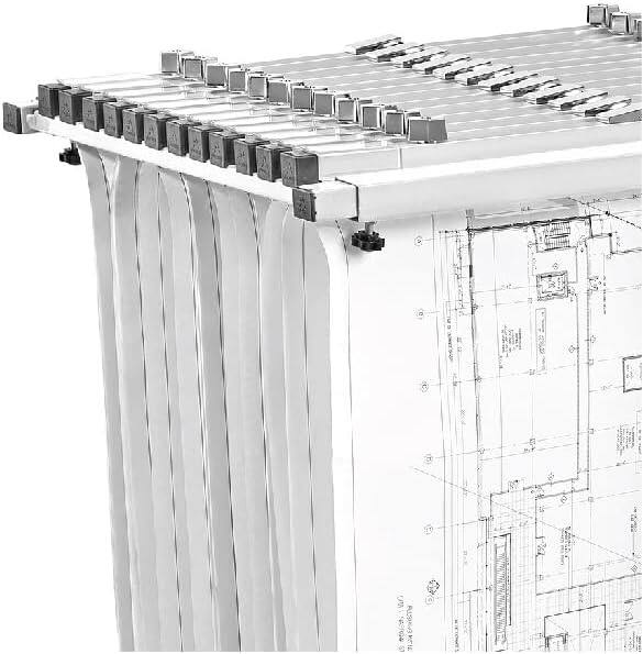Alt View 9. AdirOffice - Steel Portable Storage Hanging File Cart Mobile Blueprint Storage Vertical Plan Center - White.
