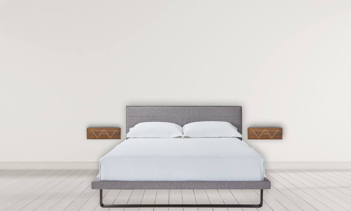 Alt View 8. Artisan Furniture - Artisan Furniture Solid Wood Floating Chestnut Brass Nightstand, 1 Drawer, Gold and Brown - Chestnut.