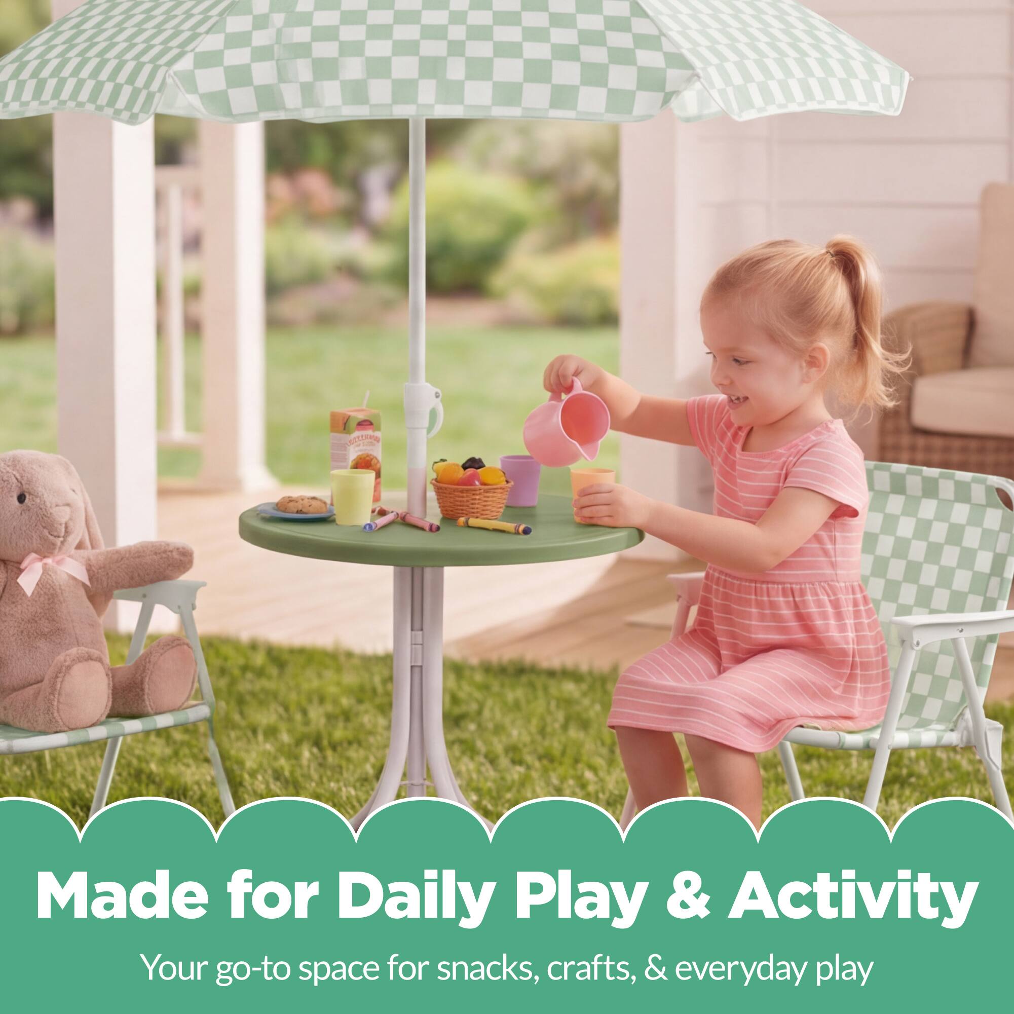Made for Daily Play & Activity  
Your go-to space for snacks, crafts, & everyday play