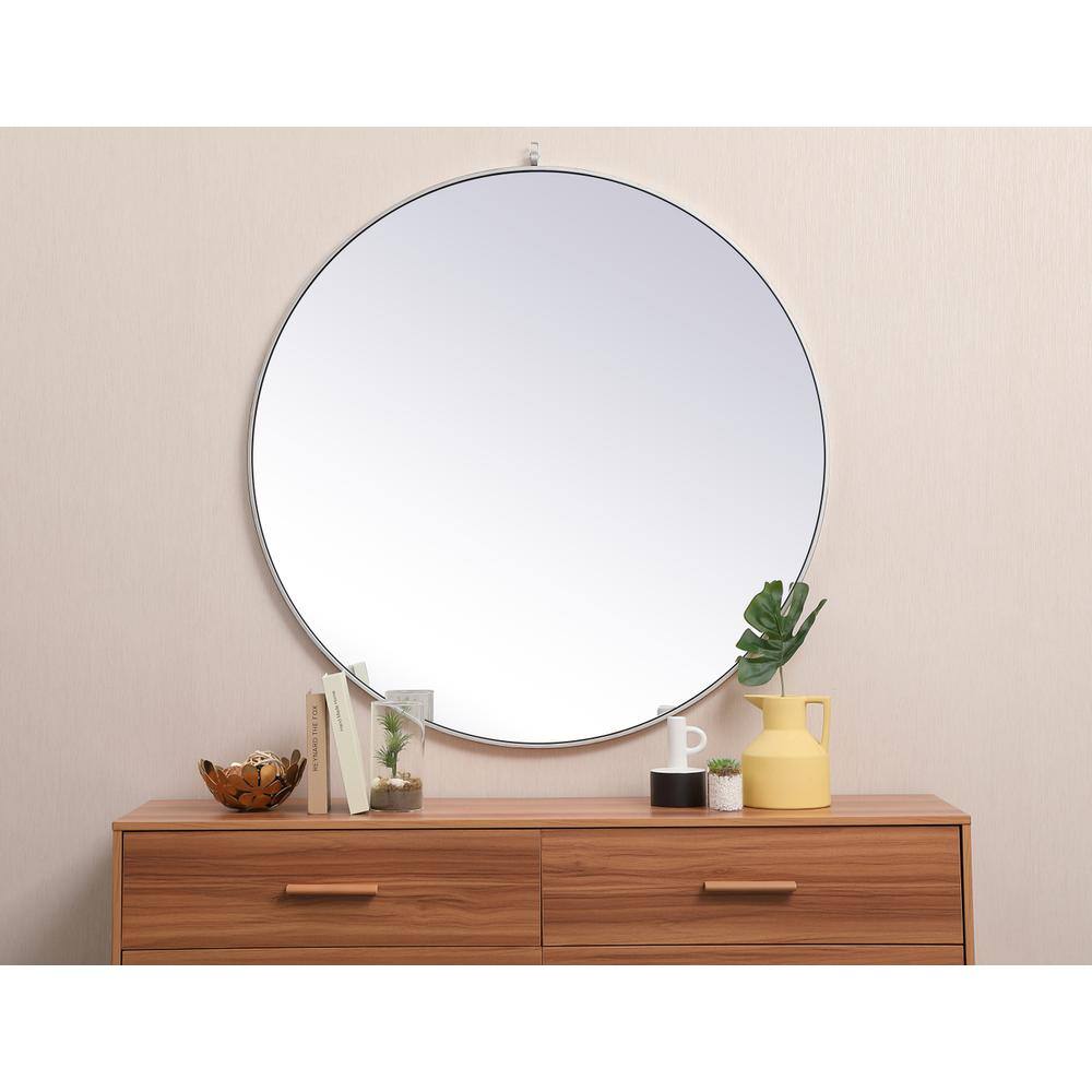 Elegant Decor - Metal frame round mirror with decorative hook 45 inch in - Silver price history on PriceWatchPro