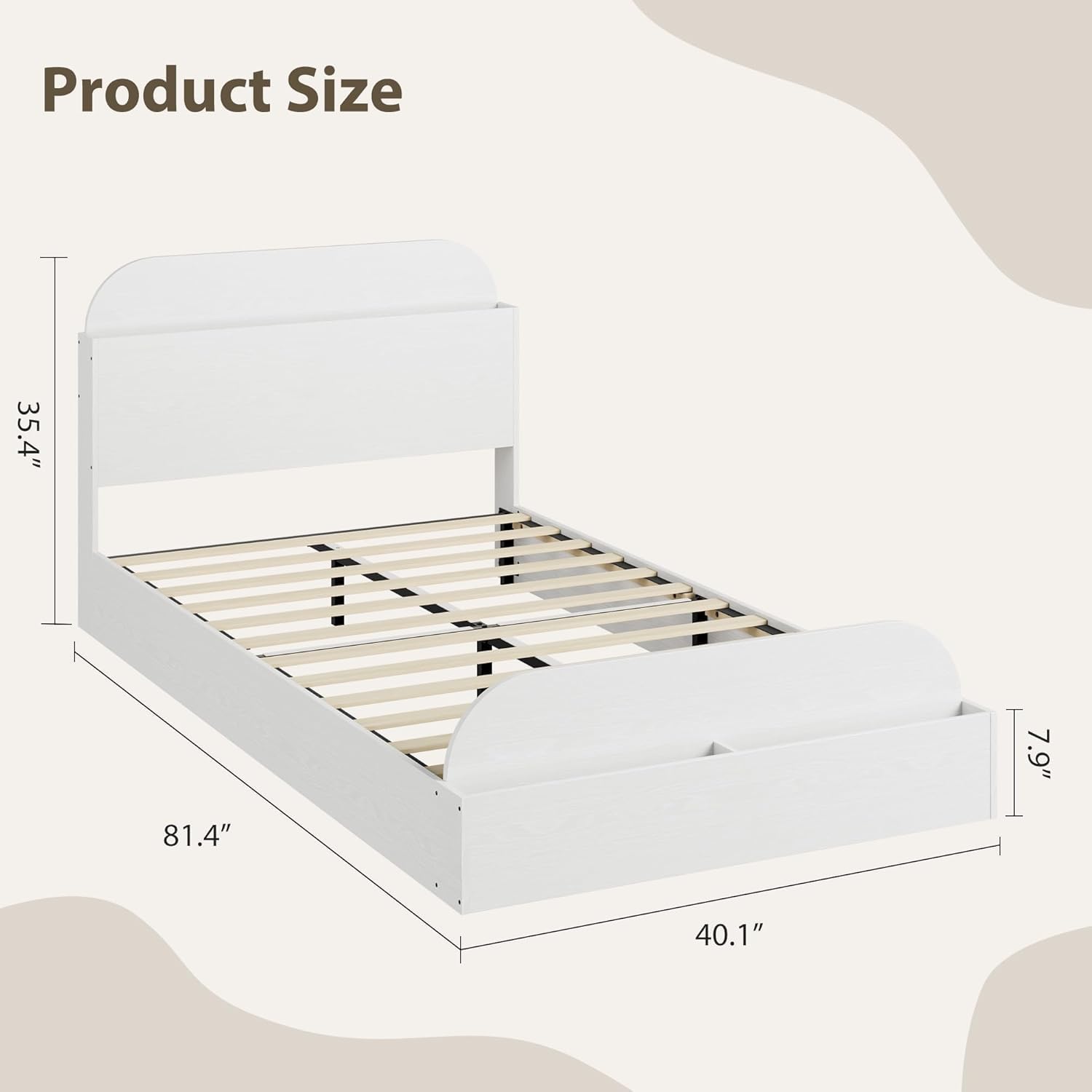Product Size

- Height: 35.4"
- Depth: 40.1"
- Width: 81.4"
- Shelf Depth: 7.9"