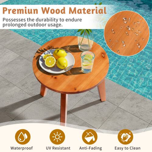 Premium Wood Material  
Possesses the durability to endure prolonged outdoor usage.  

- Waterproof  
- UV Resistant  
- Anti-Fading  
- Easy to Clean