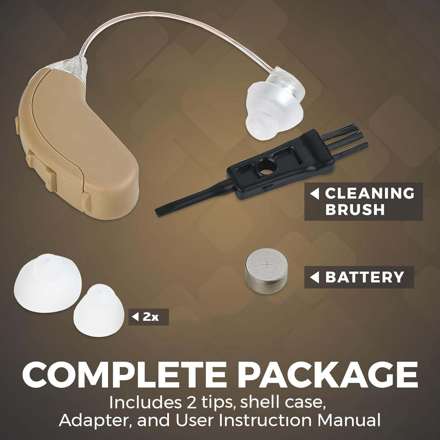 CLEANING BRUSH  
BATTERY  

COMPLETE PACKAGE  
Includes 2 tips, shell case, Adapter, and User Instruction Manual