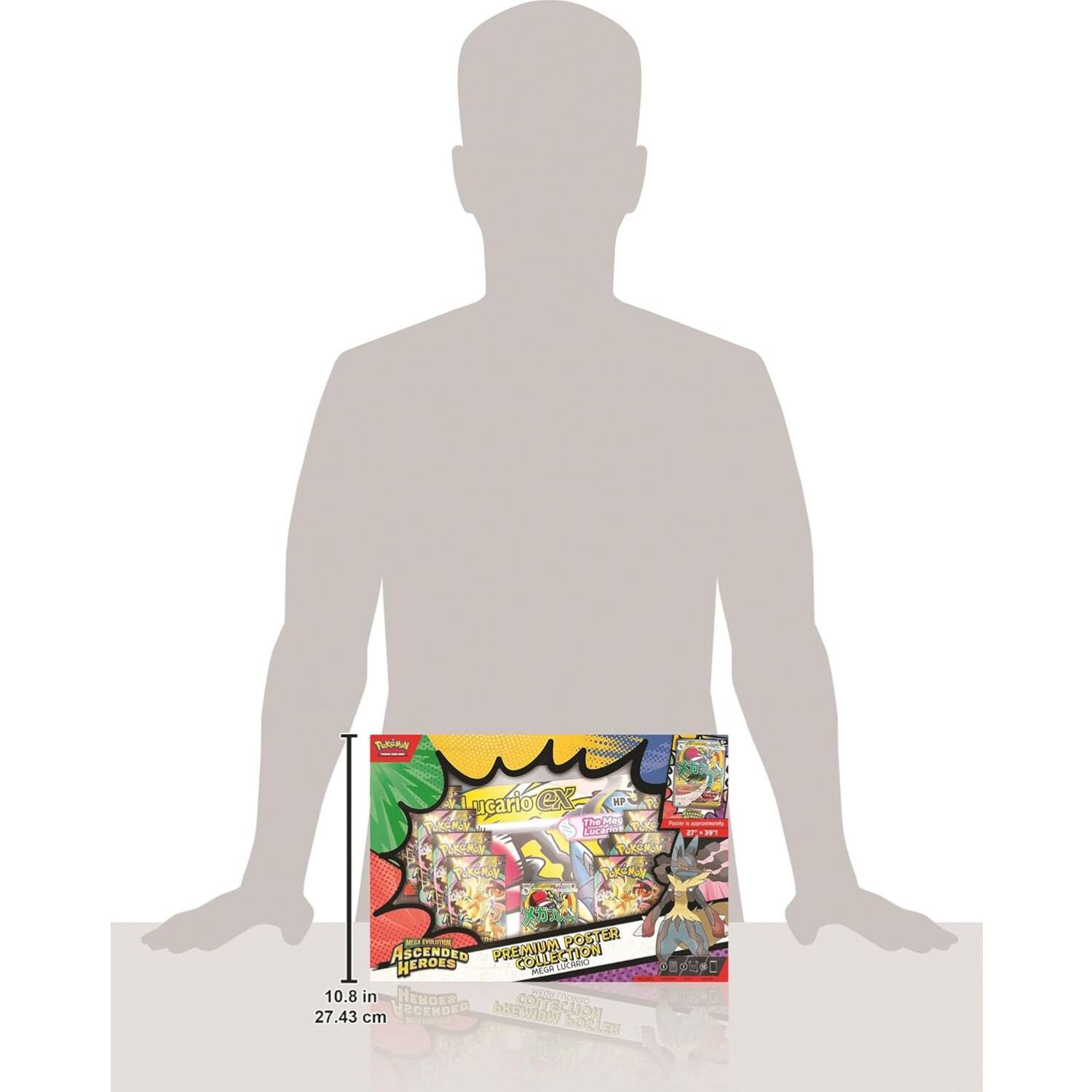 T Lucario ex NF OM FROM He - - Lads OC d. W TSHAIK TeM PLSCA M POSTER ASCENDED PREMIUM COLLE COLLECTION Ad HEROES 10.8 in EBOE 27.43 cm ASCENDEO hwi COnTaction So2ies D