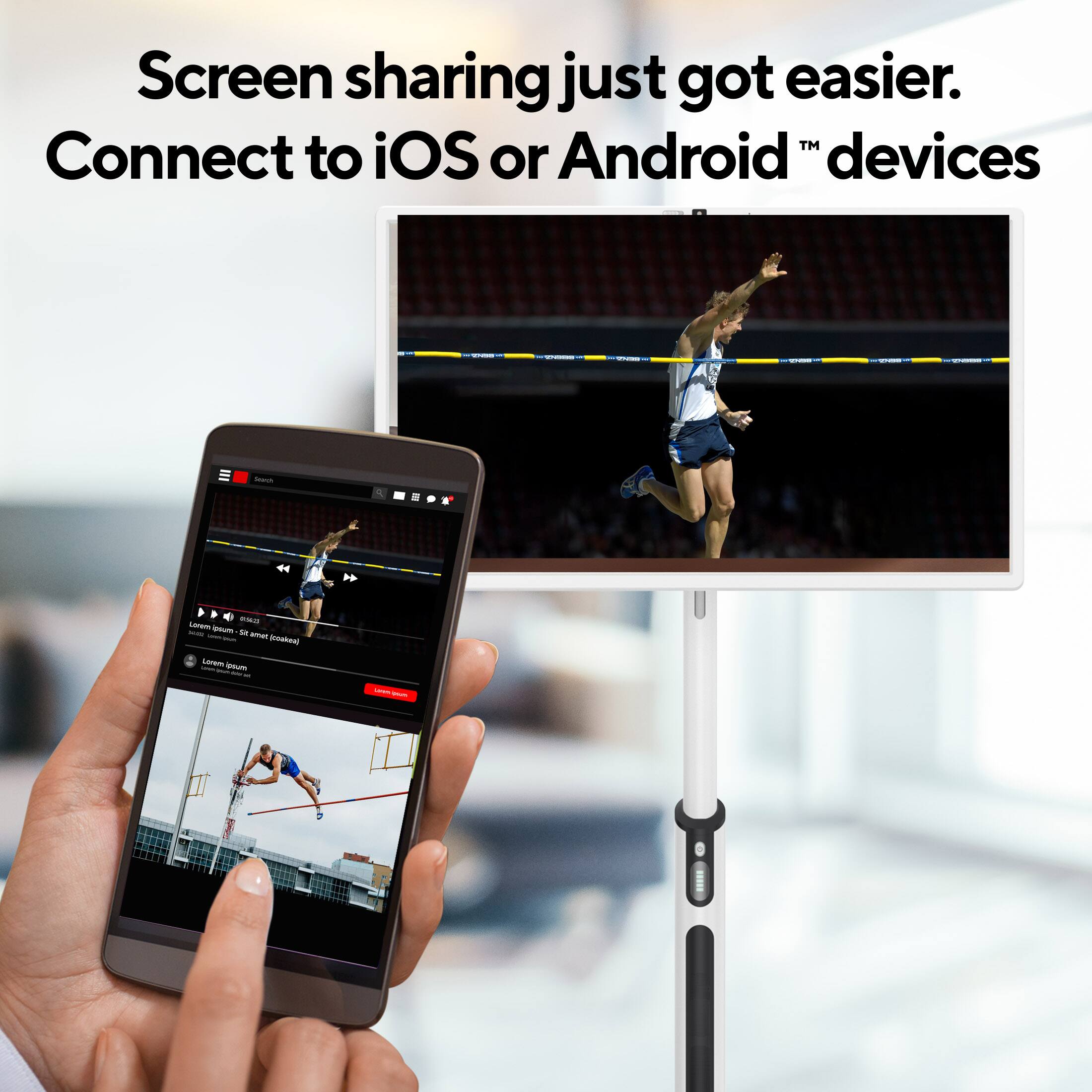 Screen sharing just got easier. Connect to iOS or Android devices.