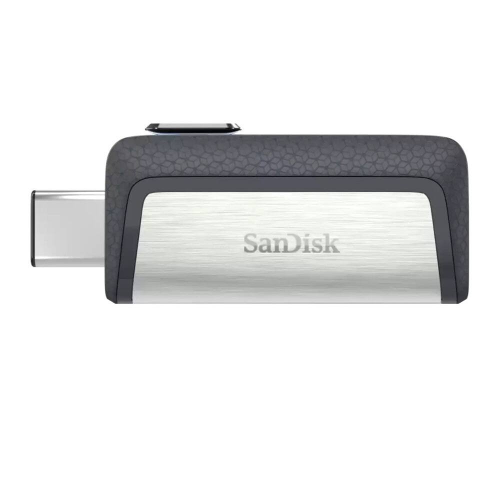 Left. SanDisk - SanDisk Ultra Dual Drive USB TYPE-C - 256GB - 256 GB - USB 3.1 (Gen 1) Type C - Black and Silver.