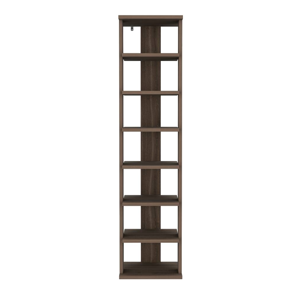 Alt View 1. Loheer - Loheer 8-Tier Vertical Shoe Rack, Narrow Shoe Tower, 48.7" Tall - Brown Gray.