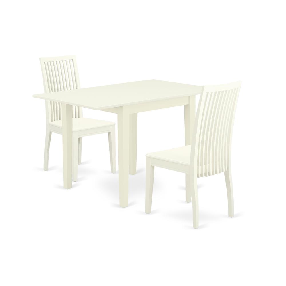 Left. East West Furniture - Dining Room Set Linen White - Brown.