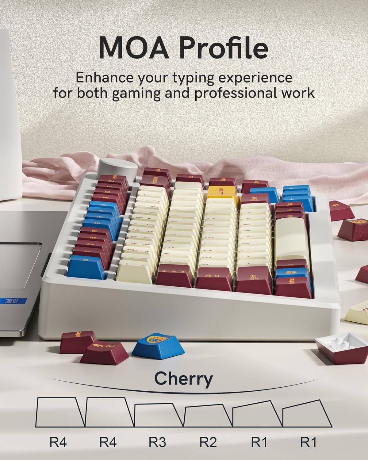 MOA Profile  
Enhance your typing experience for both gaming and professional work  

Cherry  
R4 R4 R3 R2 R1 R1