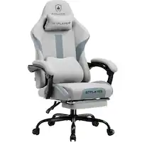 GTPlayer - GT905 Adjustable Gaming Chair with Breathable Fabric - Gray - Front_Zoom