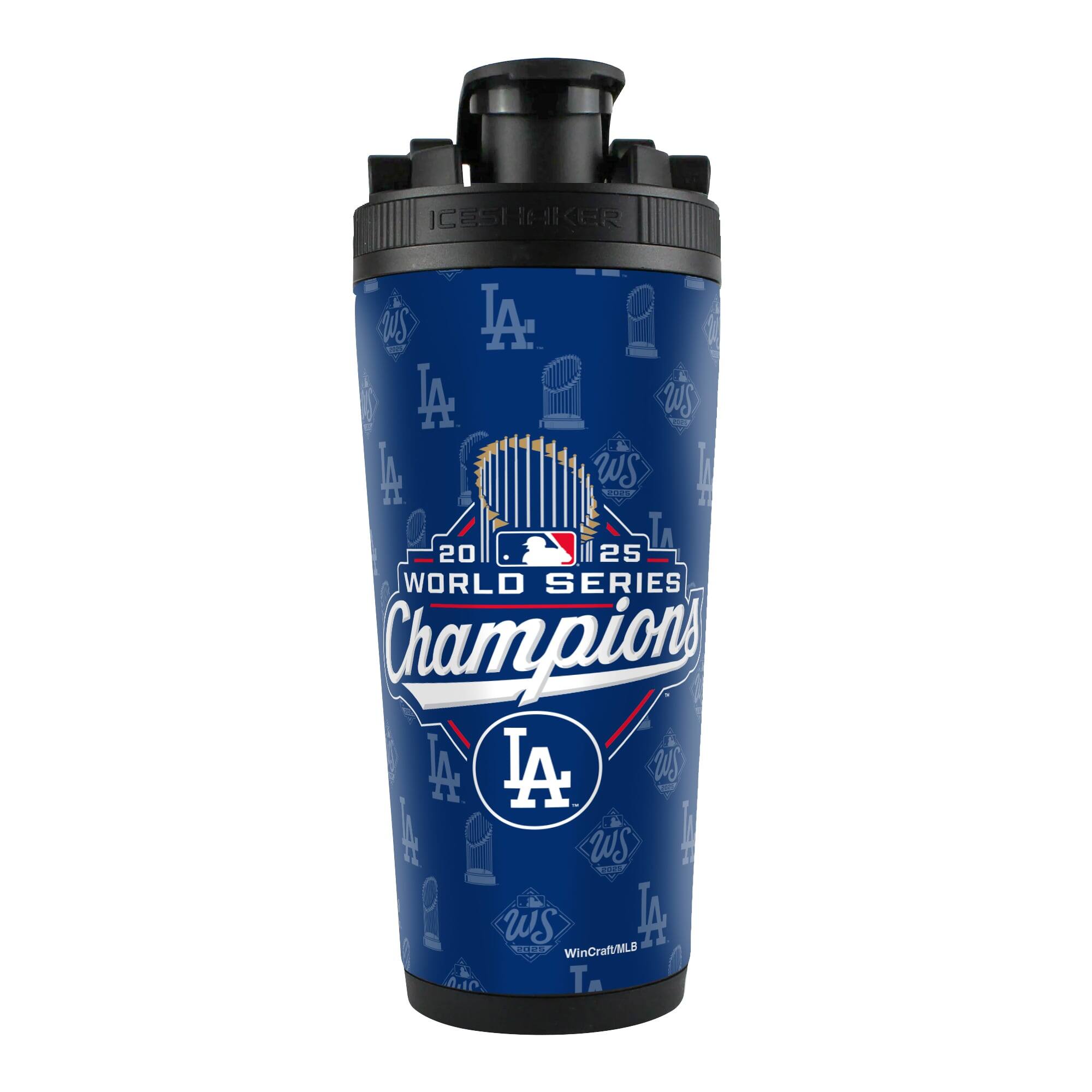 Alt View 1. WinCraft - Los Angeles Dodgers Back-To-Back World Series Champions 26oz. 4D Bottle - Multicolor.