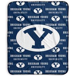 Pegasus - BYU Cougars 50" x 60" Repeat Wordmark Fleece Blanket - Multicolor