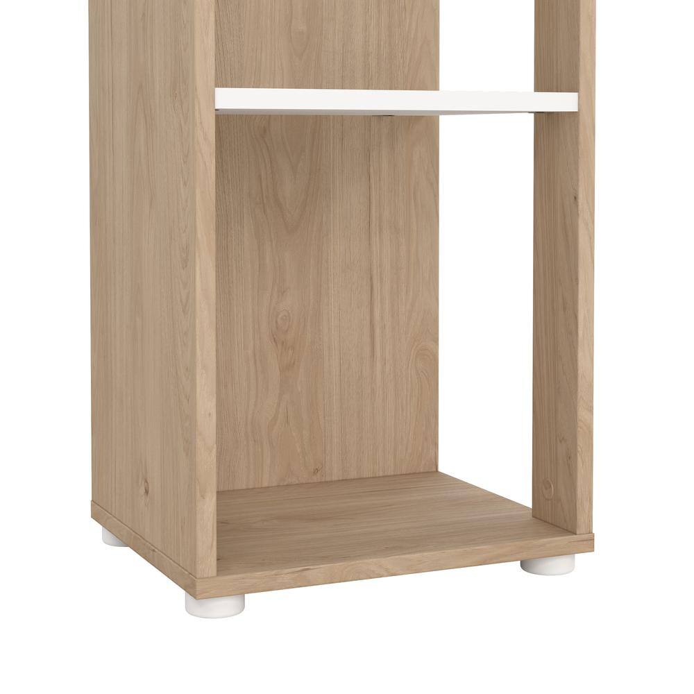 Alt View 1. Tvilum - Sign Open Narrow 5 Shelf Boockase, Jackson Hickory/White - Brown.