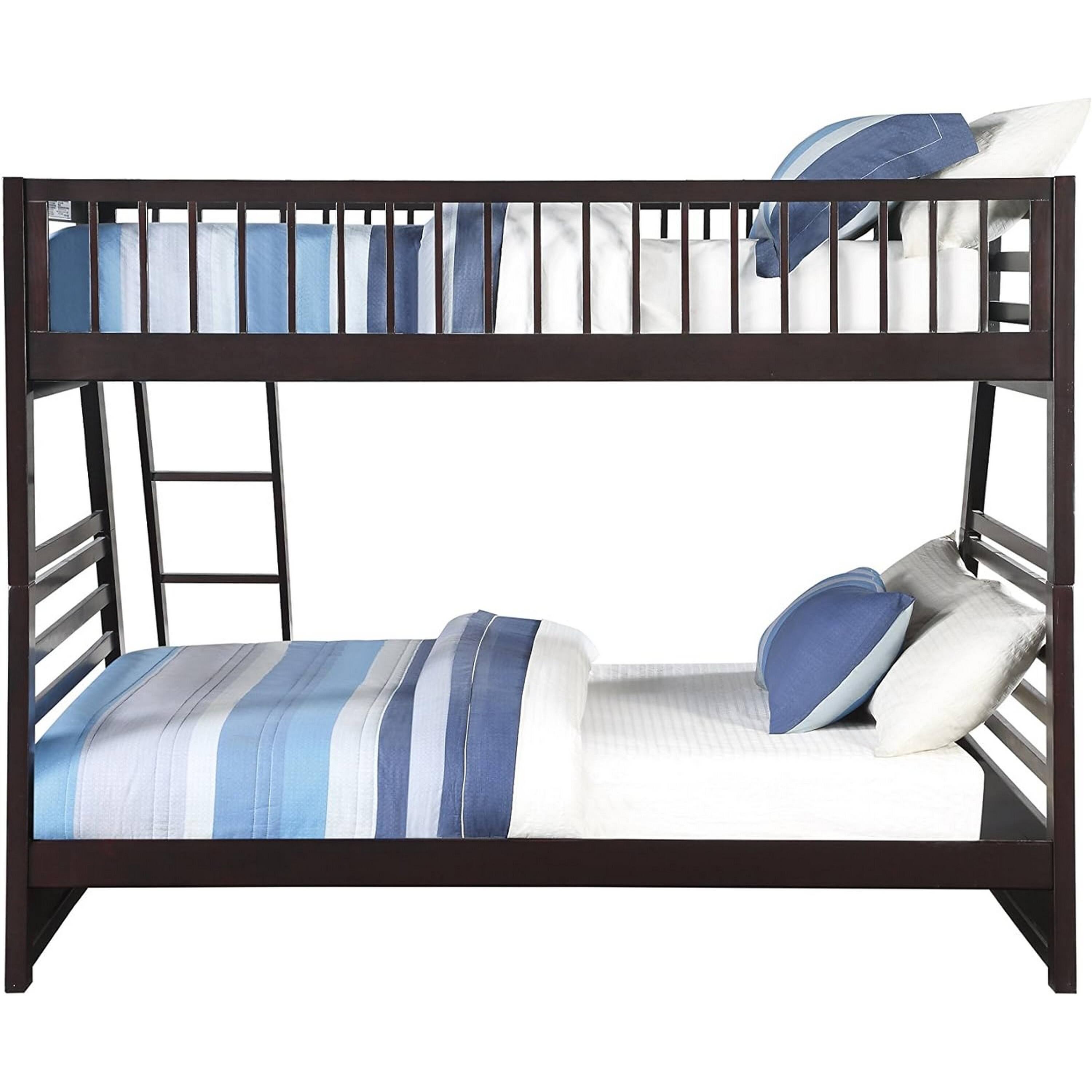 Alt View 3. Manhattan Lane - Wooden TwinXL/Queen Bunk Bed with Drawers - Brown.