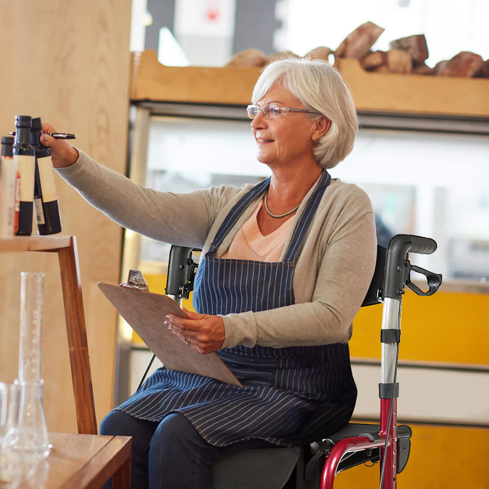 Alt View 2. Costway - Costway Folding Medical Rollator Walker Aluminum Transport Chair Adjustable Handle Red - Red.
