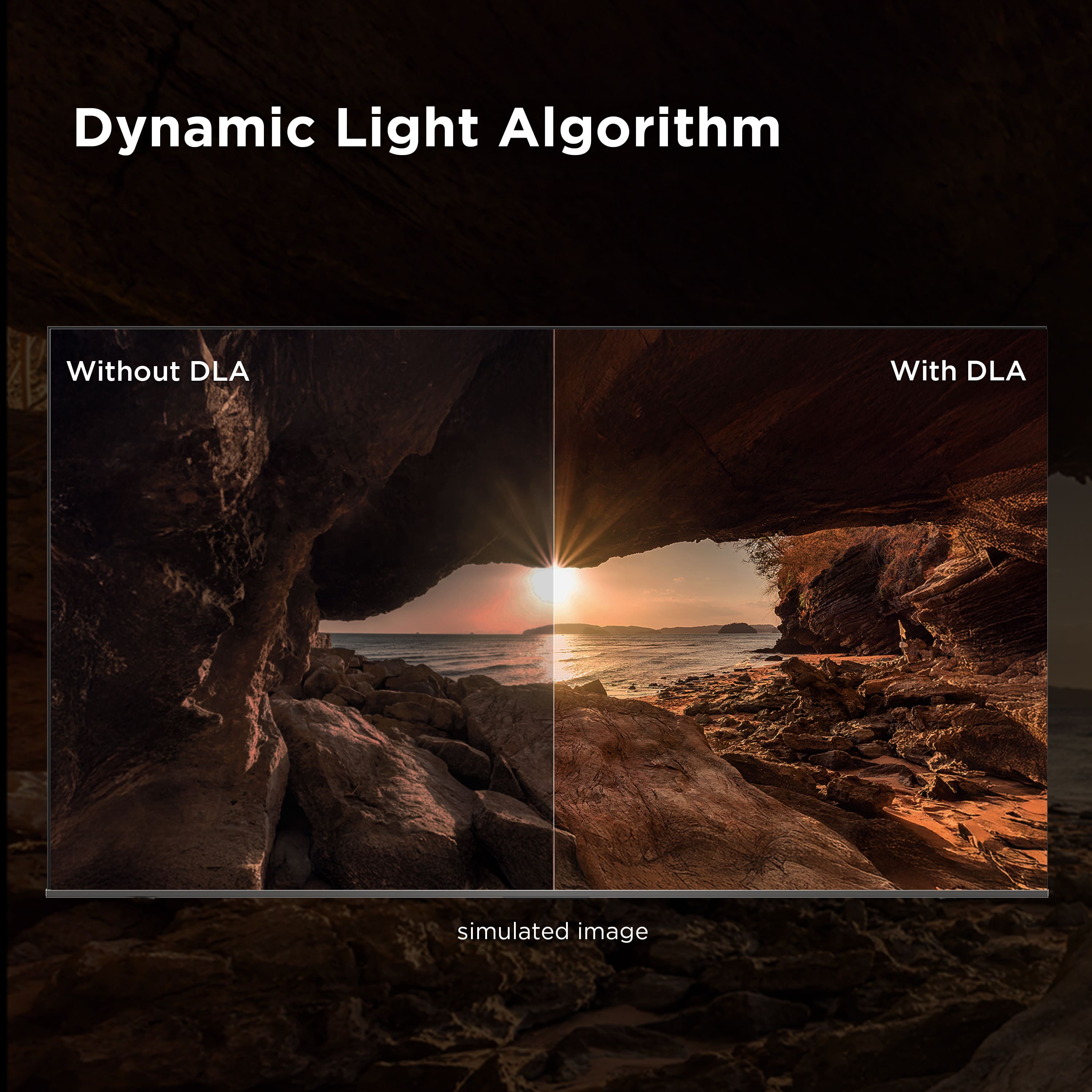 Dynamic Light Algorithm Without DLA:
* Without DLA: The image shows a cave with a sunlit opening, creating a dramatic contrast between the dark cave and the brightly lit area.
Dynamic Light Algorithm With DLA:
* With DLA: The image displays a more vibrant and dynamic representation of the cave, with the sunlit opening enhancing the overall visual impact.